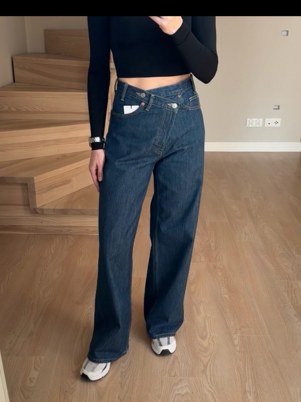 Zara Criss Cross Black Jeans